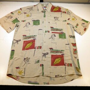 RARE RETRO GREG ROTH OF GERMANY BUTTON FRONT HAWAIIAN SHIRT Mens L